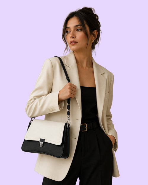 Monochrome Twist Shoulder Bag