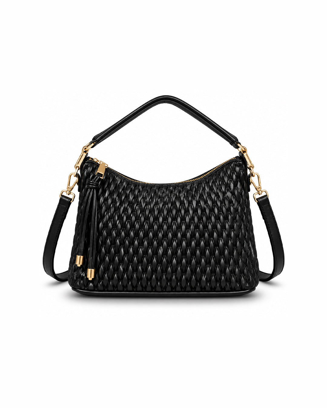 Midnight Quilted Charm Hobo Bag