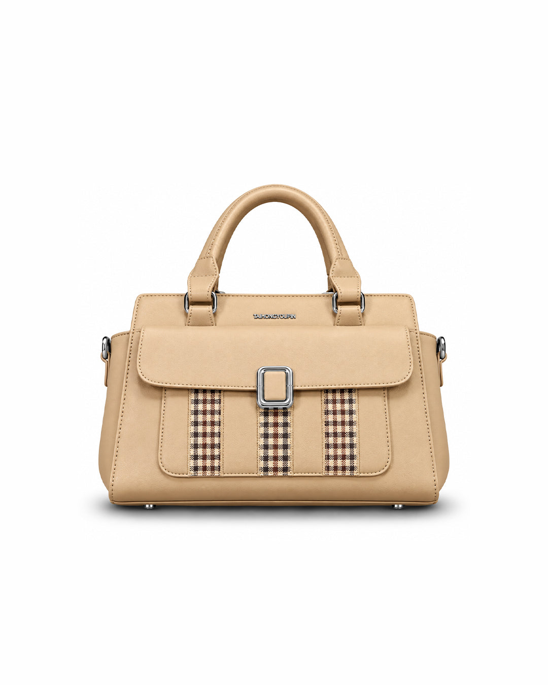 The Taihong Plaid Accent Satchel