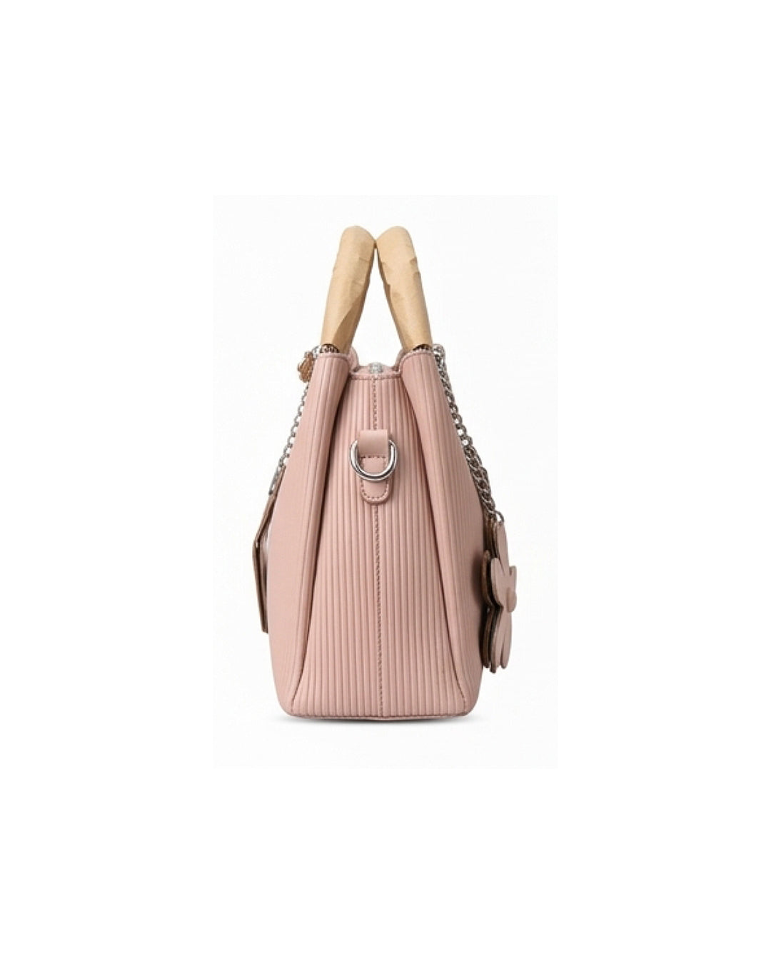 The Blush Floral Charm Ribbed Satchel