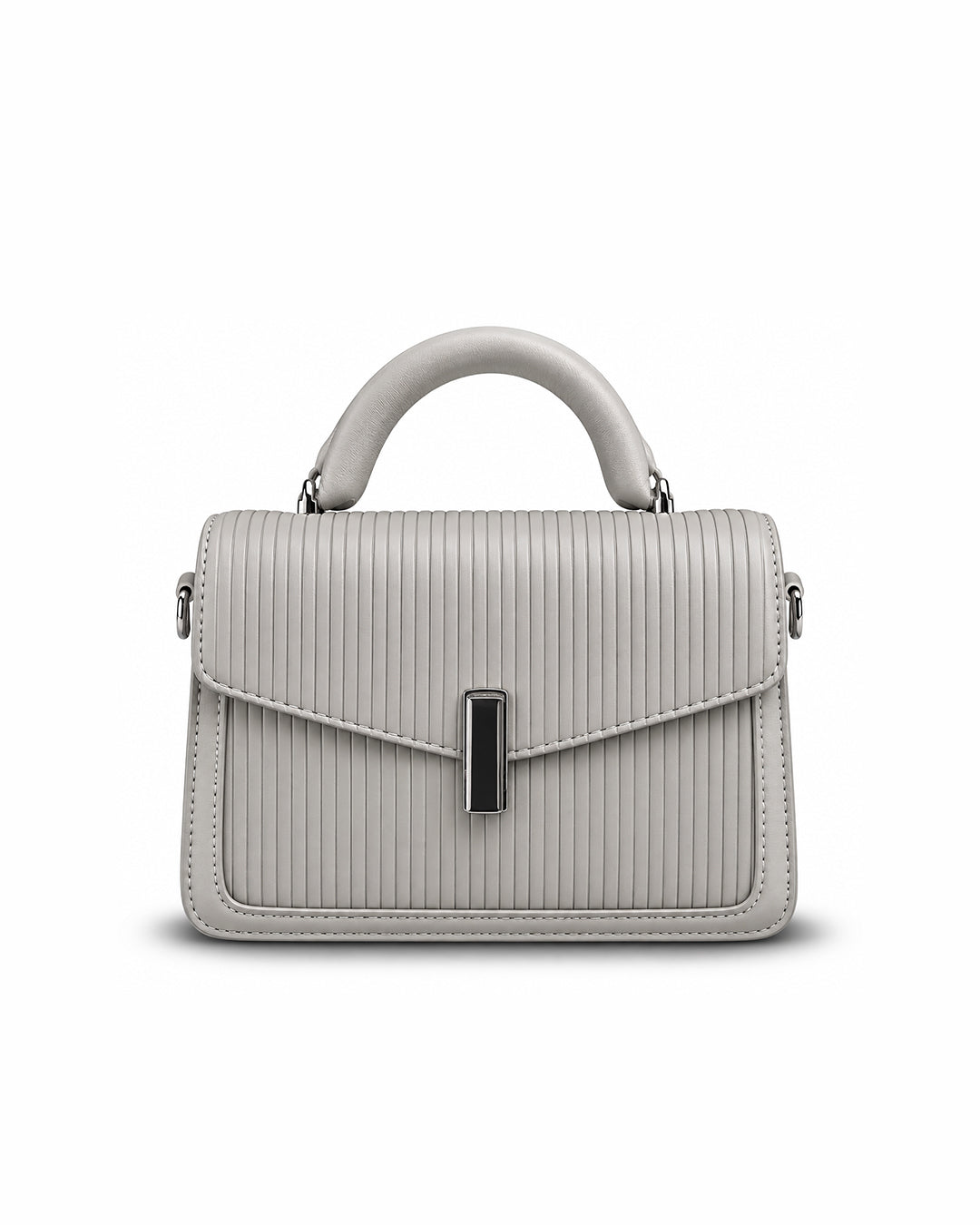 The Grey Ribbed Structured Satchel