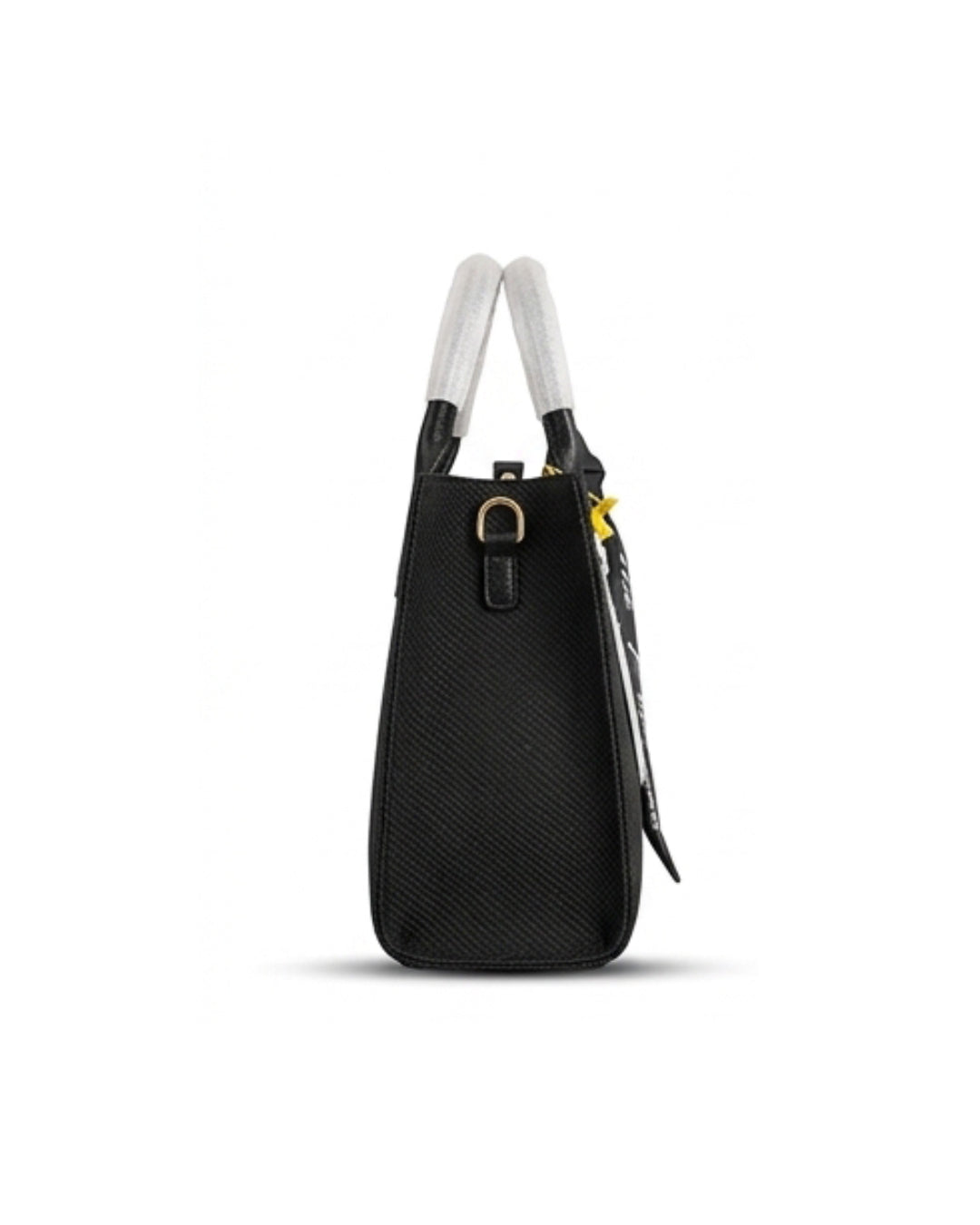 The Black Textured Paris Scarf Bag