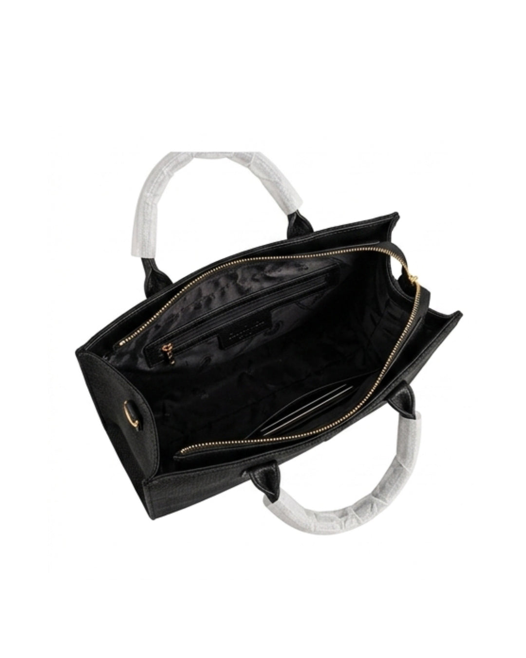 The Black Textured Paris Scarf Bag