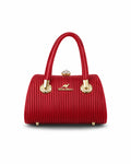 Kangaroo Red Pleated Jewel Satchel