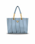 Chenal Blue Pleated Chain Tote