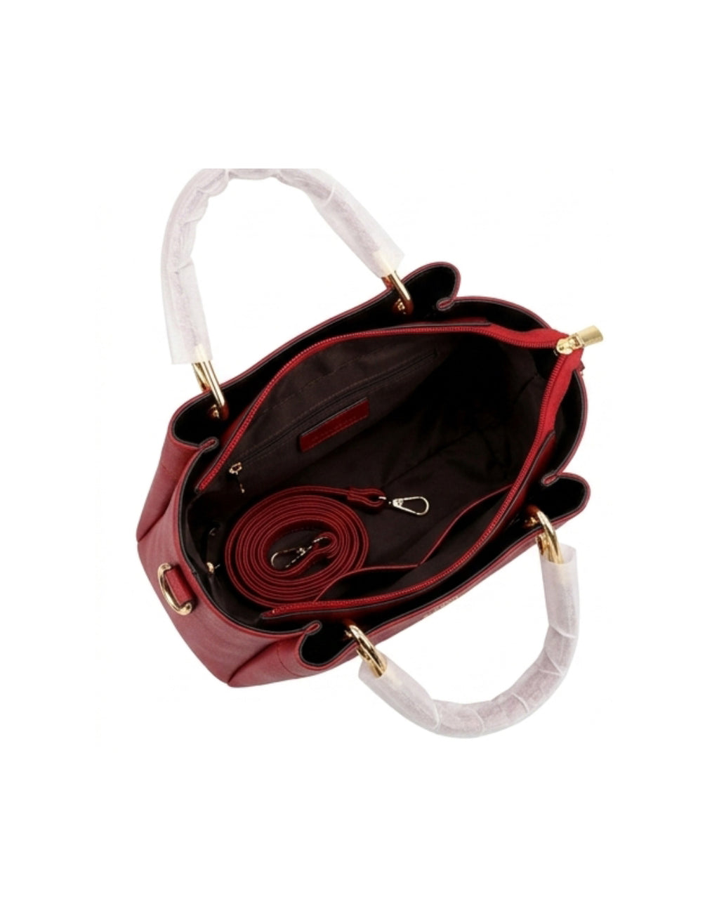 The Crimson Red Gold-Bar Handbag