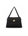 The Textured Turn-Lock Satchel