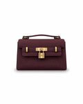 Burgundy Textured Padlock Satchel