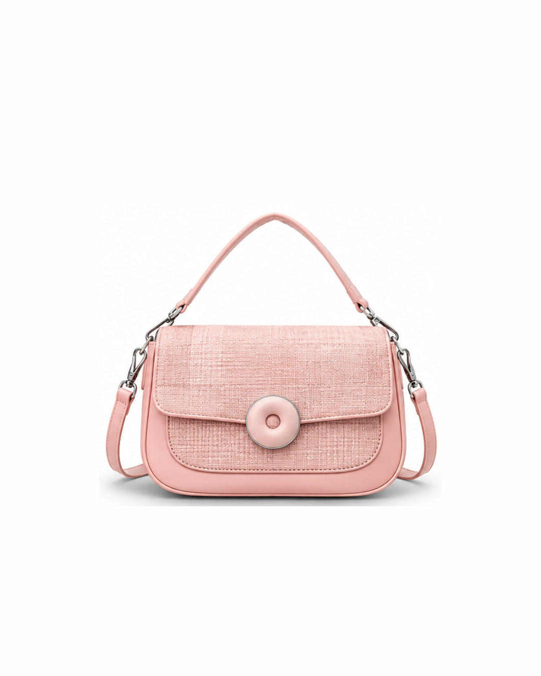 The Tweed Circle-Button Flap Bag