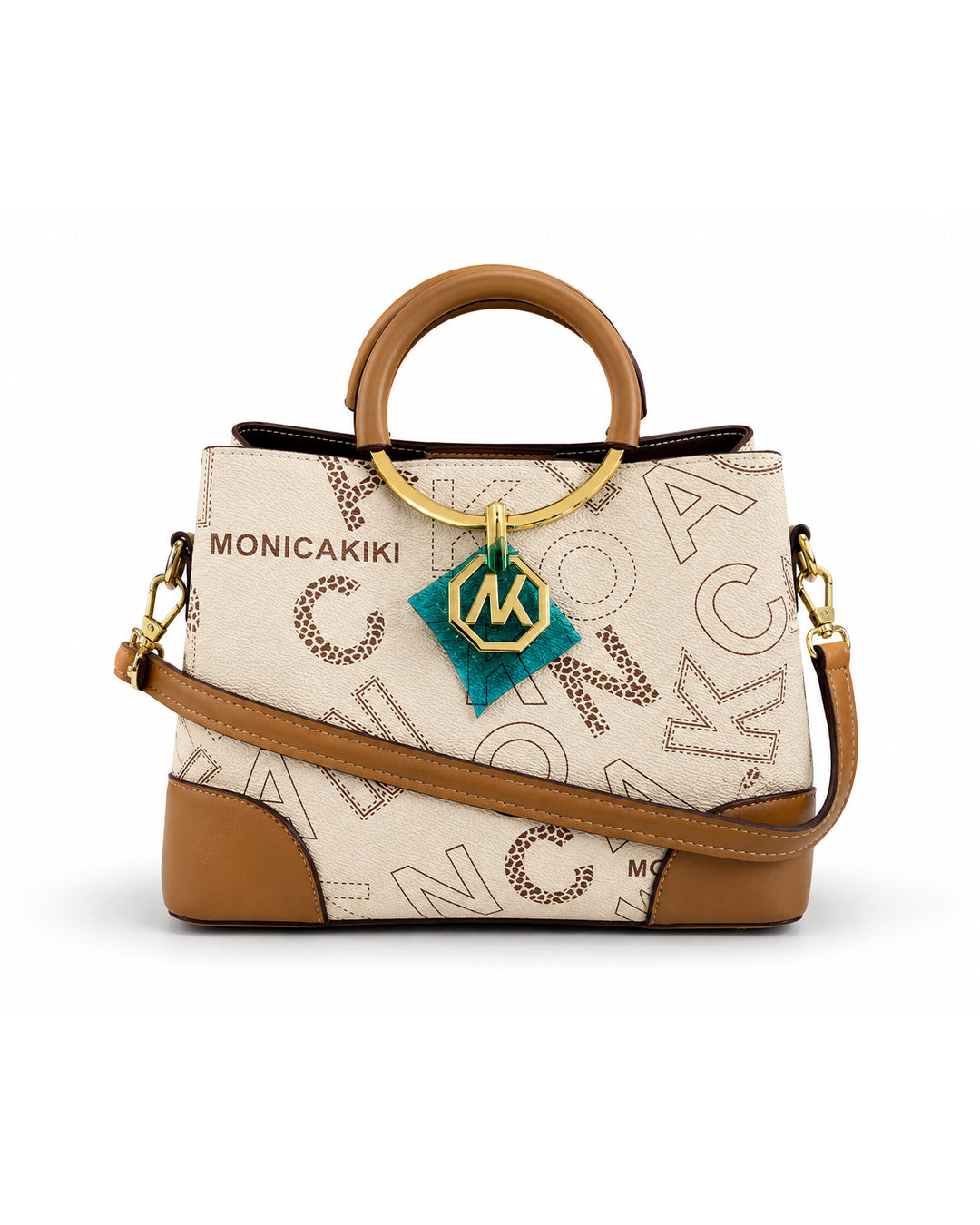 The MK Letterhead Tan Ring Satchel