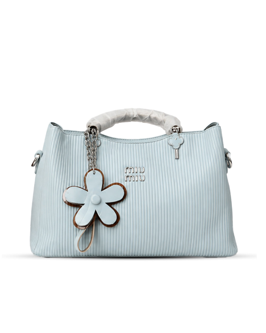 The Blush Floral Charm Ribbed Satchel