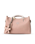 The Blush Floral Charm Ribbed Satchel