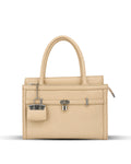 The Cream Belted Lock Handbag