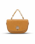 The Leaf-Embellished Handle Saddle Bag