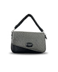 The Woven Texture Asymmetric Flap Crossbody Bag