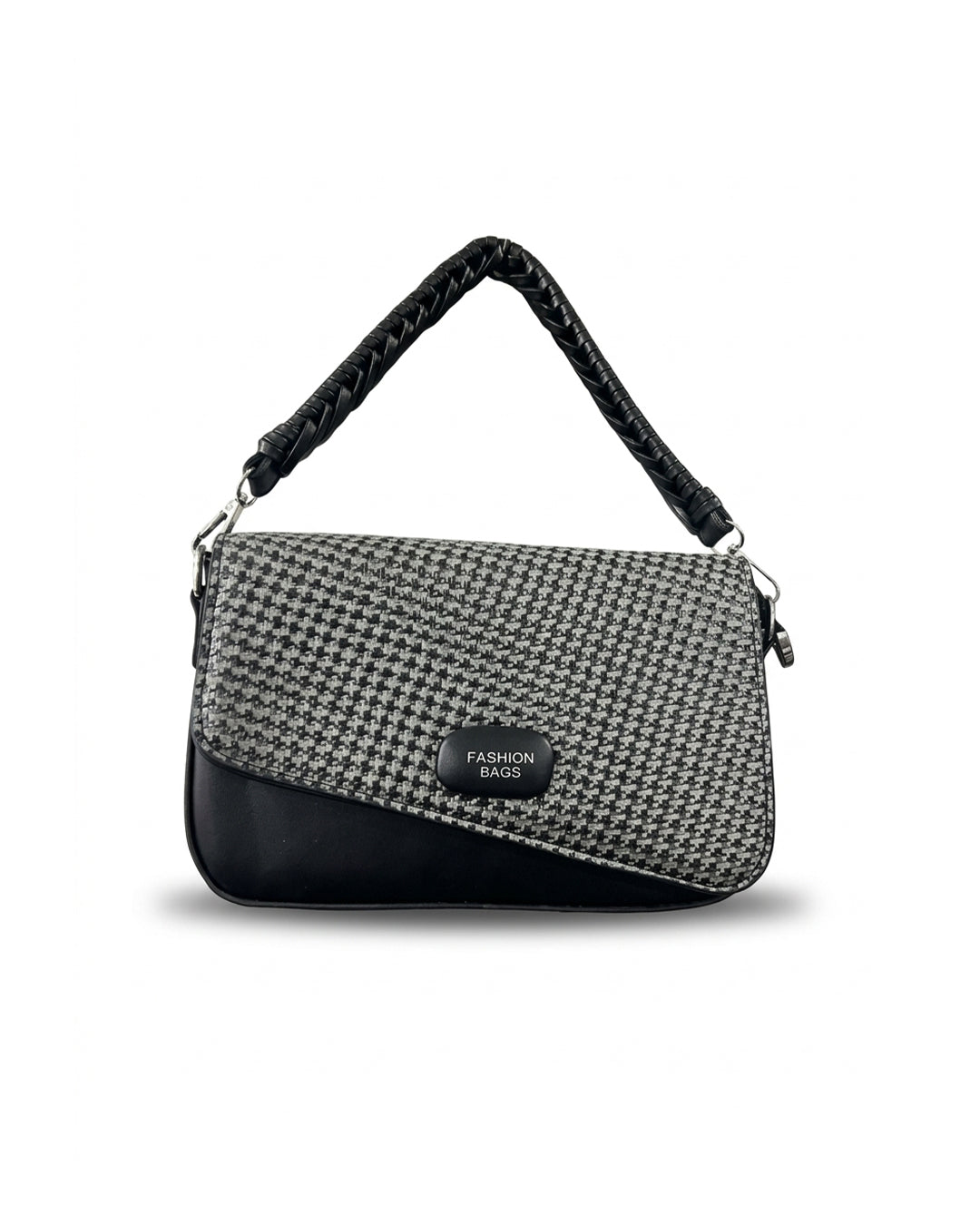 The Woven Texture Asymmetric Flap Crossbody Bag