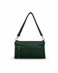 The Front-Zip Pocket Pebble-Textured Shoulder Bag