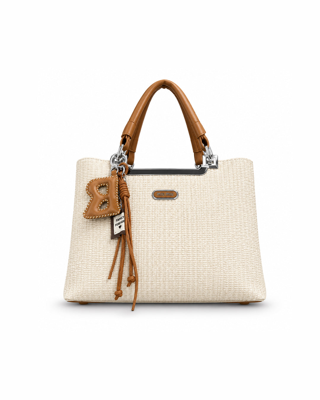 The Woven-Textured Charm Tote