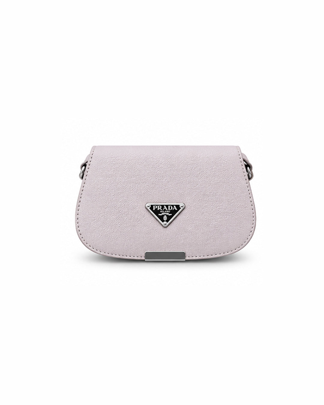 The Triangle-Logo Pebble-Textured Saddle Bag