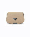 The Triangle-Logo Pebble-Textured Saddle Bag