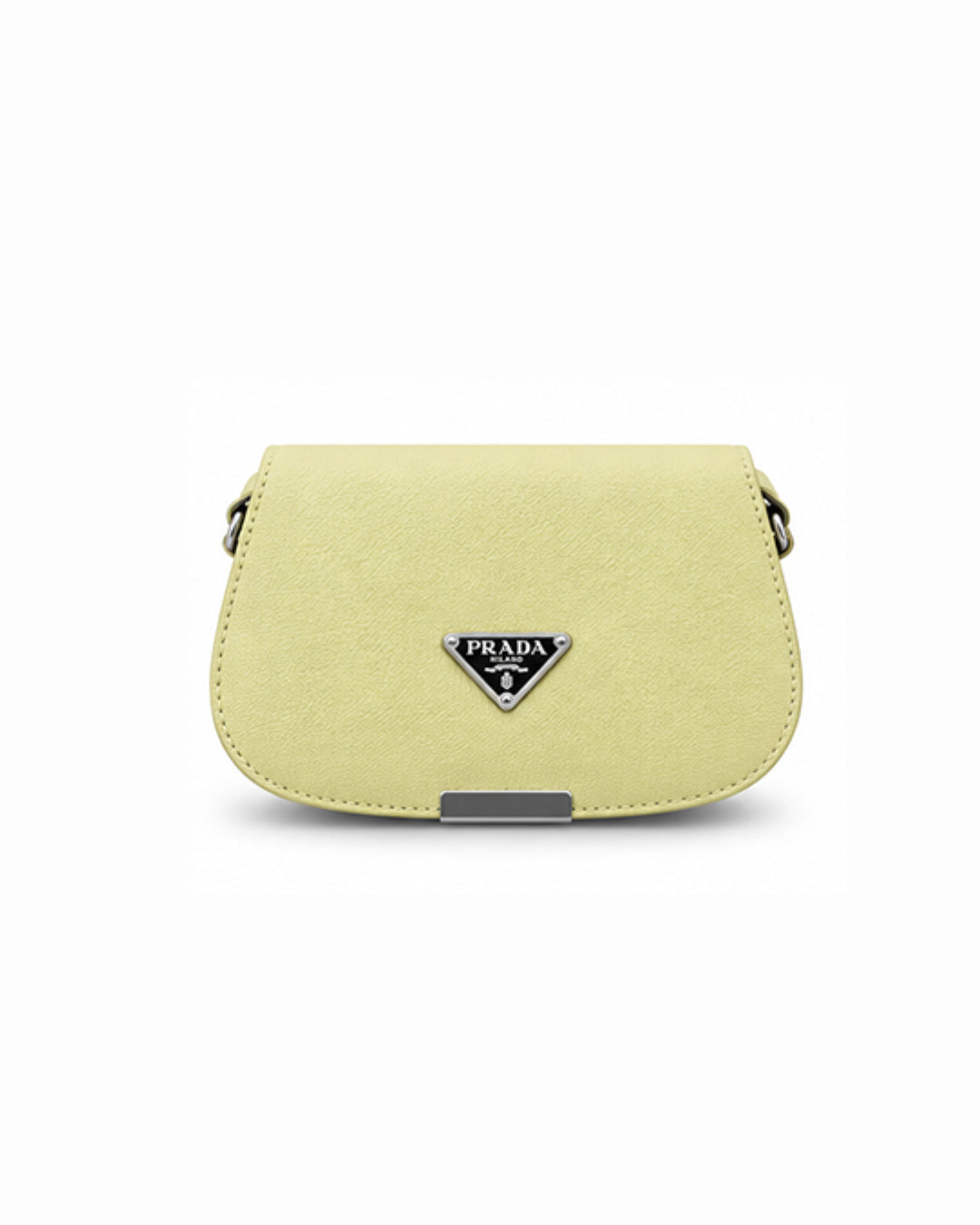 The Triangle-Logo Pebble-Textured Saddle Bag