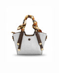 The Scarf-Wrapped Structured Handbag