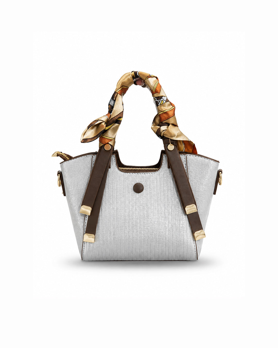 The Scarf-Wrapped Structured Handbag