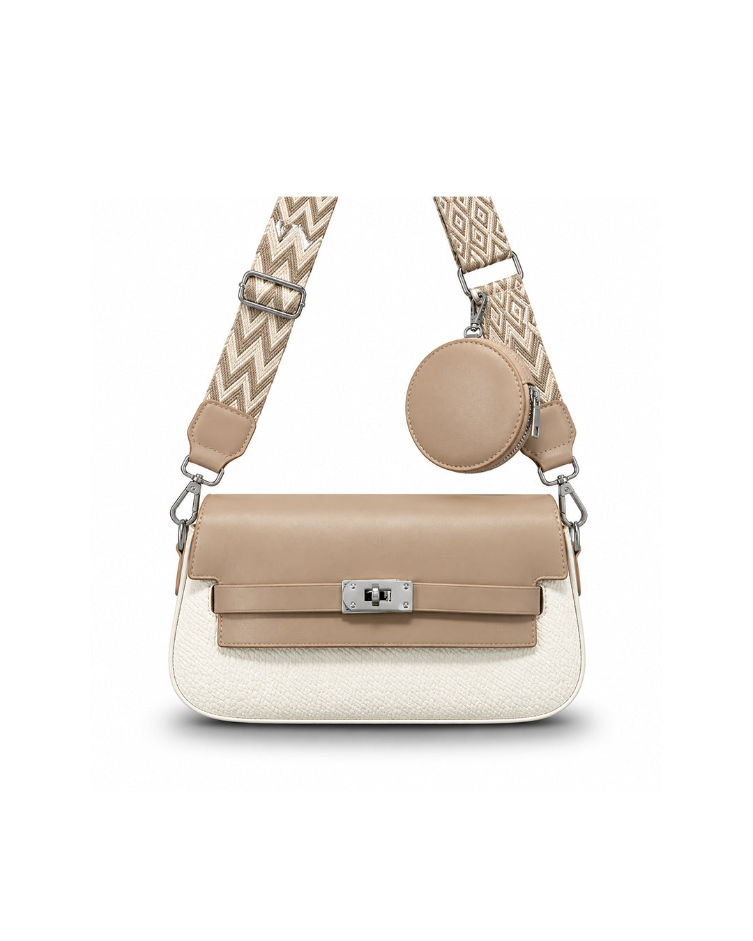 Crossbody Bag with Patterned Strap